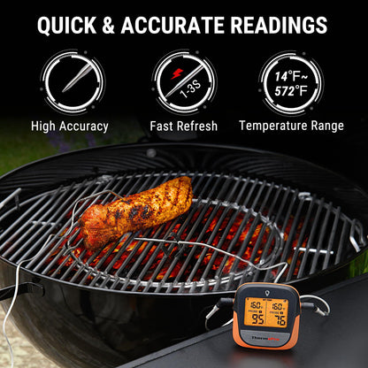ThermoPro TP902 450FT Wireless Meat Thermometer Digital with Dual Probe, Bluetooth Meat Thermometer for Cooking, Wireless Thermometer for Grilling, Smoker Accessories BBQ Thermometer for Beef Turkey - CookCave