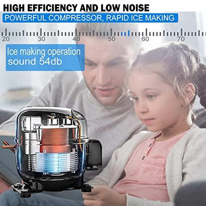 Topdeep Commercial Ice Maker, Under Counter ice Machine 90LBS/24H, Stainless Steel Freestanding Ice Maker Machine 33LBS Storage Capacity Automatic Operation- Ideal for Restaurants, Bars Ice Making - CookCave