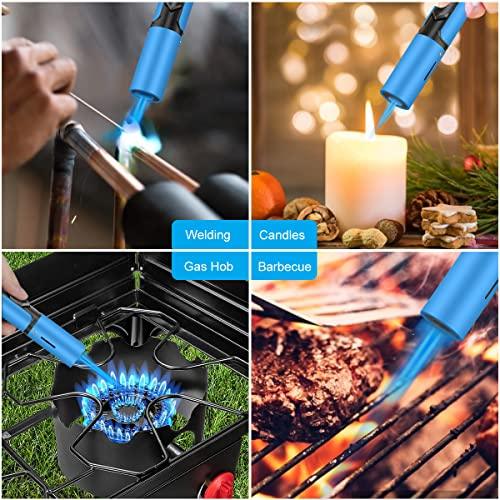 Torch Lighters 2 Pack Windproof Adjustable Jet Flame Butane Lighter, Refillable Gas Torch Lighter for Candles Grill BBQ Fireplaces Camping (Butane Not Included) - CookCave