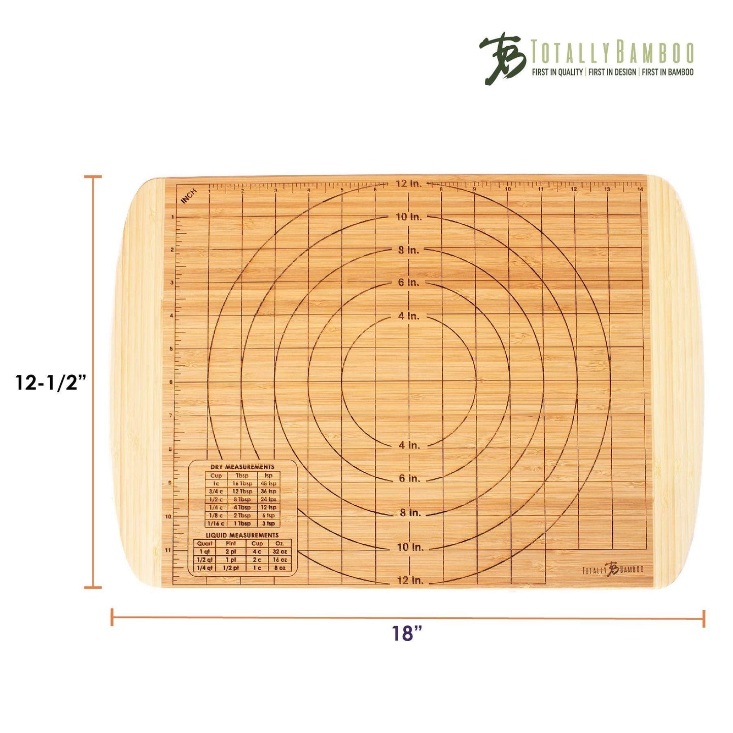 Totally Bamboo Reversible Baker's Board and Carving Butcher Block with Juice Grooves - CookCave