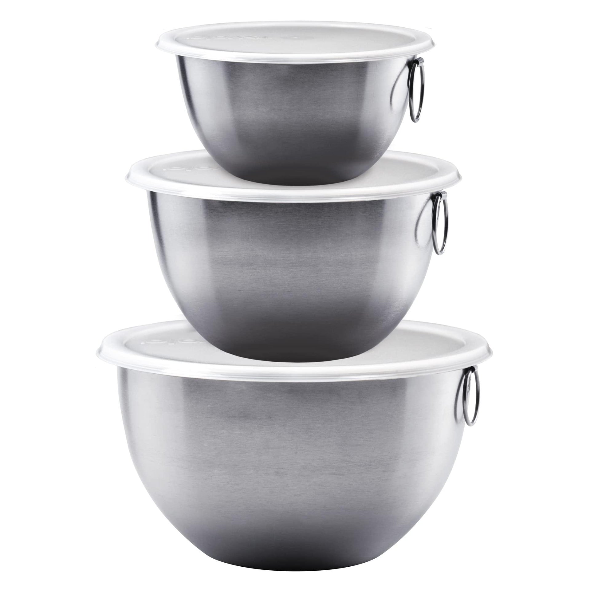 Tovolo Stainless Steel, Set of 3 Mixing Tight-Seal Dishwasher-Safe Metal Bowls with BPA-Free Lids for Food Storage, Stainless Steel - CookCave