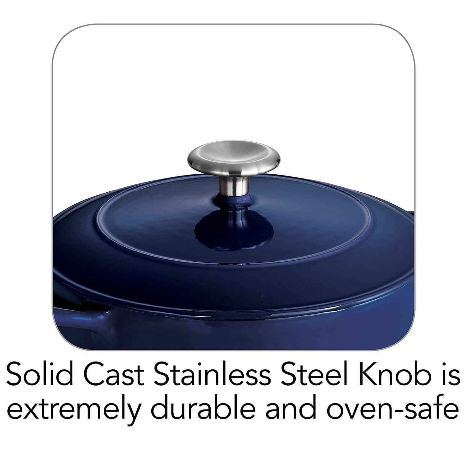 Tramontina Covered Saucier Enameled Cast Iron 3-Quart, Gradated Cobalt, 80131/071DS - CookCave