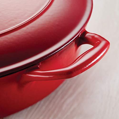 Tramontina Enameled Covered Saucier Cast Iron 3-Quart Gradated Red, 80131/061DS - CookCave