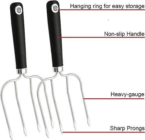 Turkey Lifting Forks, Meat Claws, Strong Endurance Stainless Steel Poultry Chicken Fork, Ultra-Sharp Roast Ham Forks. Easily Lift, Handle Meats - Essential for BBQ & Thanksgiving Pros, 4 Pcs - CookCave