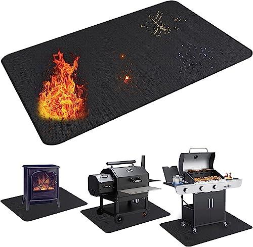 UBeesize Large 65 x 48 inches Under Grill Mat for Outdoor Grill,Double-Sided Fireproof Grill Pad,Indoor Fireplace/Fire Pit Mat,Oil-Proof Waterproof BBQ Protector for Decks and Patios - CookCave