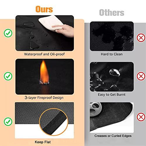 UBeesize Large 65 x 48 inches Under Grill Mat for Outdoor Grill,Double-Sided Fireproof Grill Pad,Indoor Fireplace/Fire Pit Mat,Oil-Proof Waterproof BBQ Protector for Decks and Patios - CookCave