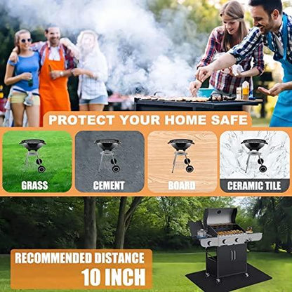 UBeesize Large 65 x 48 inches Under Grill Mat for Outdoor Grill,Double-Sided Fireproof Grill Pad,Indoor Fireplace/Fire Pit Mat,Oil-Proof Waterproof BBQ Protector for Decks and Patios - CookCave