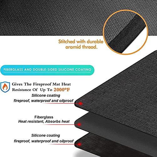 UBeesize Large 65 x 48 inches Under Grill Mat for Outdoor Grill,Double-Sided Fireproof Grill Pad,Indoor Fireplace/Fire Pit Mat,Oil-Proof Waterproof BBQ Protector for Decks and Patios - CookCave