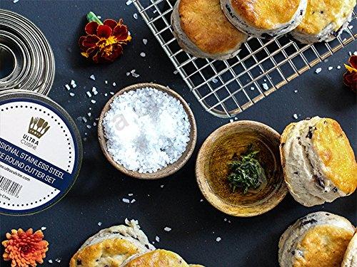 Ultra Cuisine 11 Piece Small Circle Cookie Cutter Set, Graduated Round Cookie Mold Cutter for Donuts & Scones, Heavy-Duty, Stainless-Steel w/3 Pastry Ring Cookie Cutters for Baking - CookCave