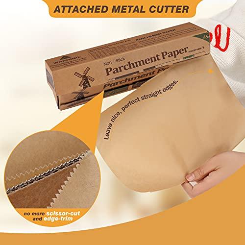 Unbleached Parchment Paper for Baking, 12 in x 240 ft, 240 Sq.ft, Baking Paper, Non-Stick Parchment Paper Roll for Baking, Cooking, Grilling, Air Fryer and Steaming - CookCave