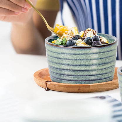 UNICASA Ramekin Set of 2, UNICASA 8 oz Creme Brulee Ramekins, Oven Safe Baking Set for Custard, Pudding, Souffle Cups, Reactive Green - CookCave