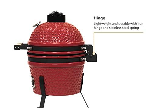 VESSILS 9.8-in W Kamado Charcoal Grill Stand Style – Heavy Duty Ceramic Barbecue Grill with Simple Tall Stand (Red) - CookCave