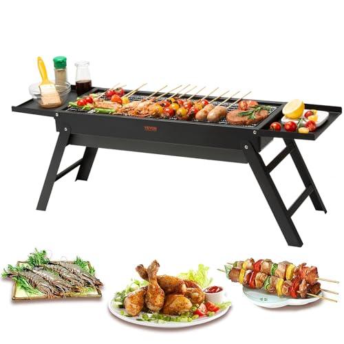 VEVOR Portable Charcoal Grill 23 inch, Small Barbecue Grill Folding BBQ Grills, Outdoor Grill Foldable, Stainless Steel Charcoal Grills, Mini Grill for Travel, Outdoor Barbecue Camping, Picnic - CookCave