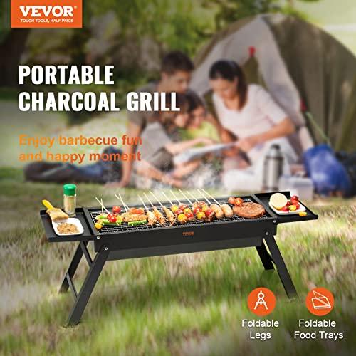 VEVOR Portable Charcoal Grill 23 inch, Small Barbecue Grill Folding BBQ Grills, Outdoor Grill Foldable, Stainless Steel Charcoal Grills, Mini Grill for Travel, Outdoor Barbecue Camping, Picnic - CookCave