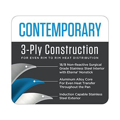 VIKING Culinary Contemporary 3-Ply Nonstick Fry Pan, 10 inch, Dishwasher, Oven Safe, Works on All Cooktops including Induction - CookCave