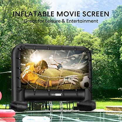 VIVOHOME 14 Feet Indoor and Outdoor Inflatable Blow up Mega Movie Projector Screen with Carry Bag for Front and Rear Projection - CookCave