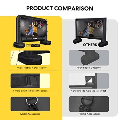 VIVOHOME 14 Feet Indoor and Outdoor Inflatable Blow up Mega Movie Projector Screen with Carry Bag for Front and Rear Projection - CookCave