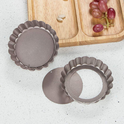 Webake 4 Inch Mini Tart Pan Set of 6, Non-Stick Small Tart Mold Quiche Pans with Removable Bottom Mini Tart Tins - CookCave