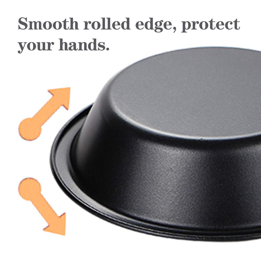 Webake Mini Pie Pans 5 Inch Pie Tins, 4 Pack Nonstick Round Bread and Meat Bakeware for Oven and Instant Pot Baking - Black - CookCave