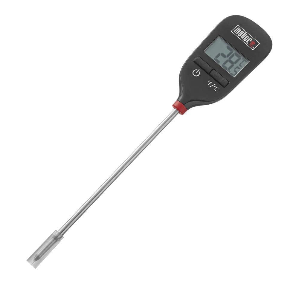 Weber Instant Read Meat Thermometer,1.3 In. W. x 0.3 In. H. x 8 In. L, Black/Silver - CookCave