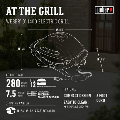 Weber Q2400 Electric Grill , Grey - CookCave