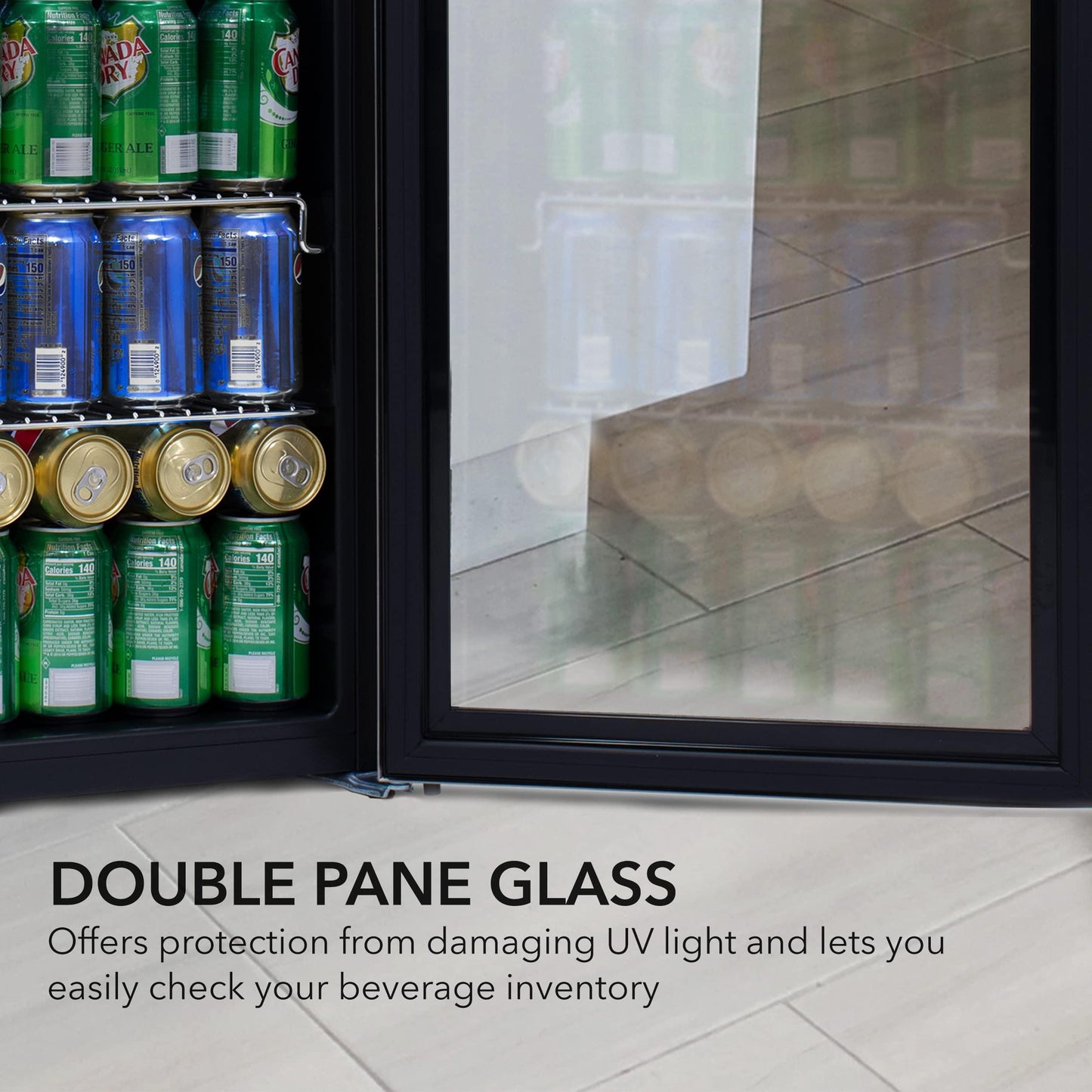 Whynter BR-130SBS 120 Can Capacity 3.1 cu. ft. Beverage Refrigerator and cooler, Mini Fridge with Glass Door Stainless Steel - CookCave