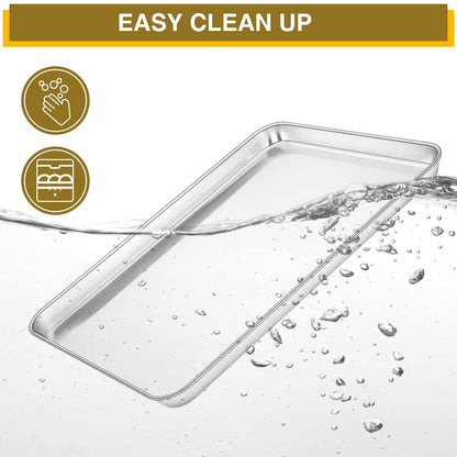 Wildone Baking Sheet & Rack Set [2 Sheets + 2 Racks], Stainless Steel Cookie Pan with Cooling Rack, Size 16 x 12 x 1 Inch, Non Toxic & Heavy Duty & Easy Clean - CookCave