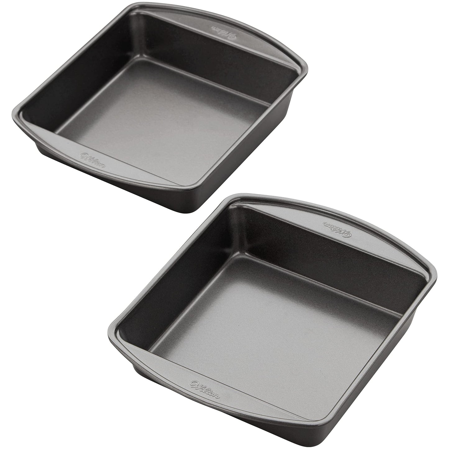 Wilton Perfect Results Premium Non-Stick 8-Inch Square Cake Pans, Set of 2, Steel Bakeware Set - CookCave