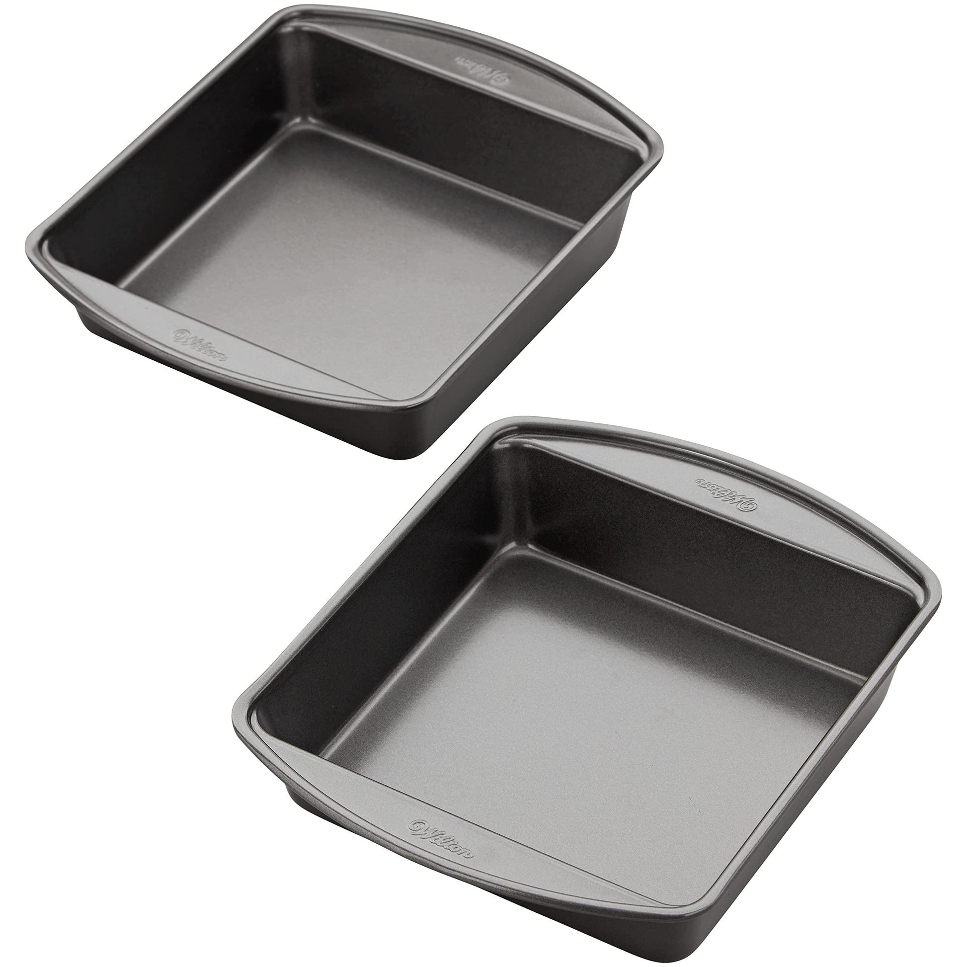 Wilton Perfect Results Premium Non-Stick 8-Inch Square Cake Pans, Set of 2, Steel Bakeware Set - CookCave