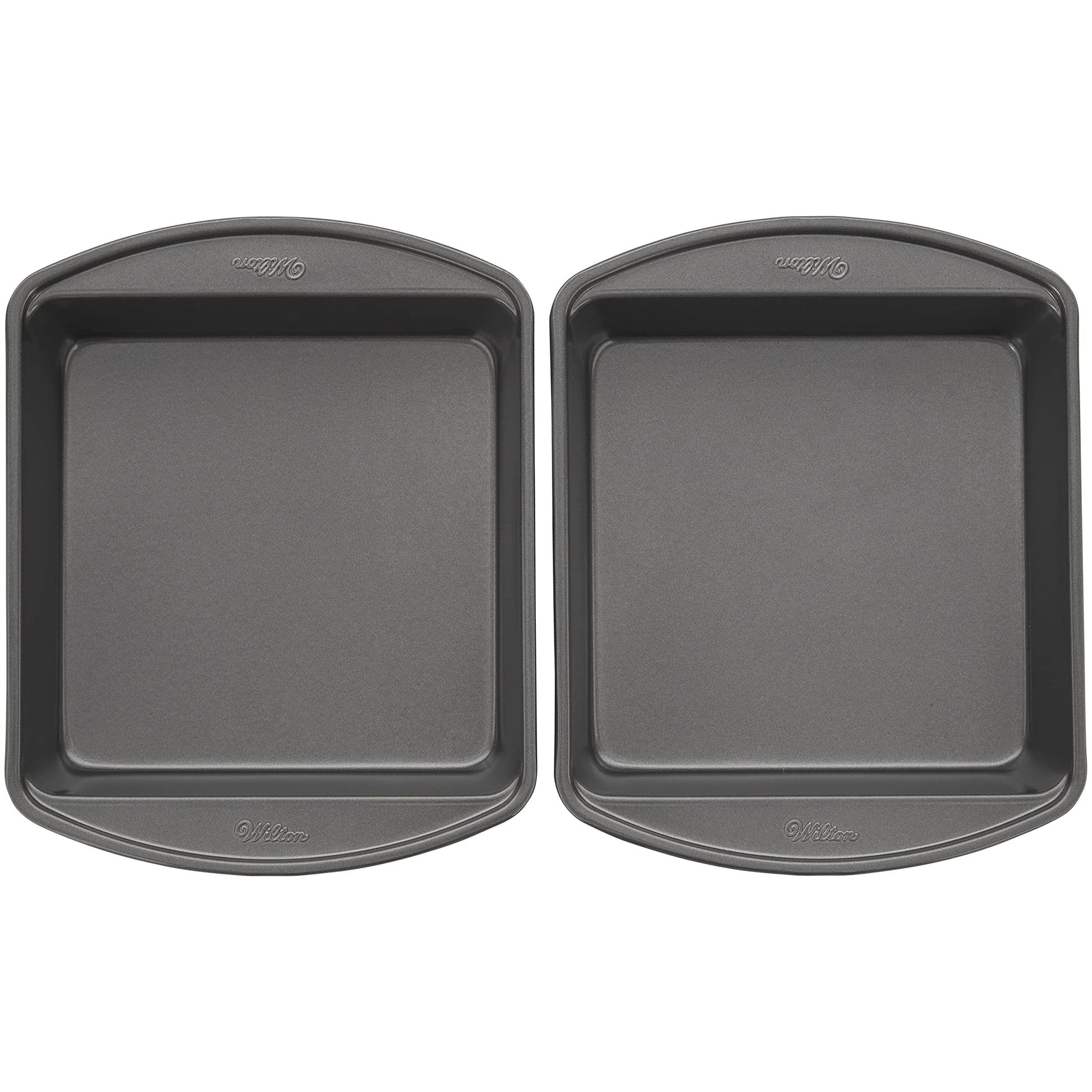 Wilton Perfect Results Premium Non-Stick 8-Inch Square Cake Pans, Set of 2, Steel Bakeware Set - CookCave