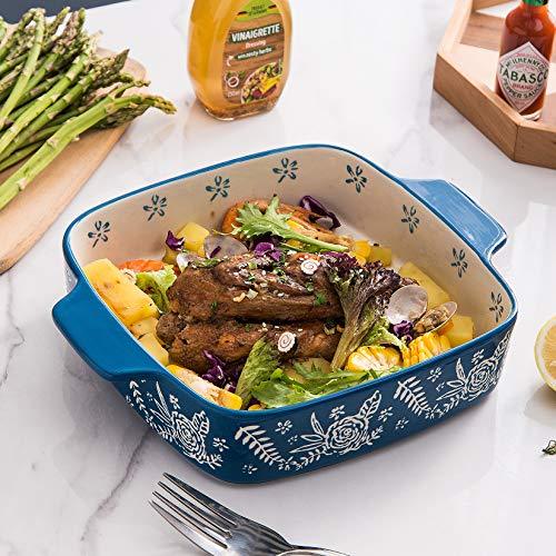 Wisenvoy Baking Dish Ceramic Brownie Pan 9x9 Baking Pan Casserole Dish Lasagna Pan Square Rose Dish Pan Bakeware Sets - CookCave