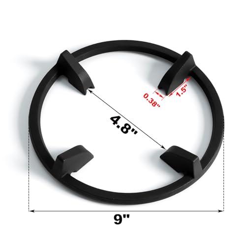 Wok Ring, 9 Inch Wok Support Ring for Gas Stove Cast Iron Non Slip Stove Top Gas Stove Burner Rings Wok Pan Stand Holder Gas Range Parts for GE, KitchenAid, Samsung, Whirlpool, Kenmore, Frigidaire - CookCave