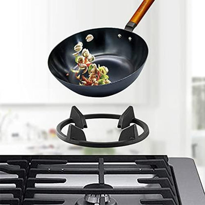 Wok Ring, 9 Inch Wok Support Ring for Gas Stove Cast Iron Non Slip Stove Top Gas Stove Burner Rings Wok Pan Stand Holder Gas Range Parts for GE, KitchenAid, Samsung, Whirlpool, Kenmore, Frigidaire - CookCave