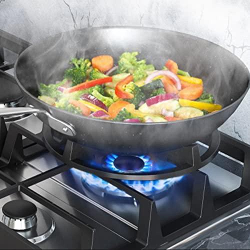 Wok Ring, 9 Inch Wok Support Ring for Gas Stove Cast Iron Non Slip Stove Top Gas Stove Burner Rings Wok Pan Stand Holder Gas Range Parts for GE, KitchenAid, Samsung, Whirlpool, Kenmore, Frigidaire - CookCave