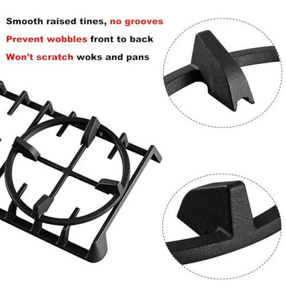 Wok Ring, 9 Inch Wok Support Ring for Gas Stove Cast Iron Non Slip Stove Top Gas Stove Burner Rings Wok Pan Stand Holder Gas Range Parts for GE, KitchenAid, Samsung, Whirlpool, Kenmore, Frigidaire - CookCave