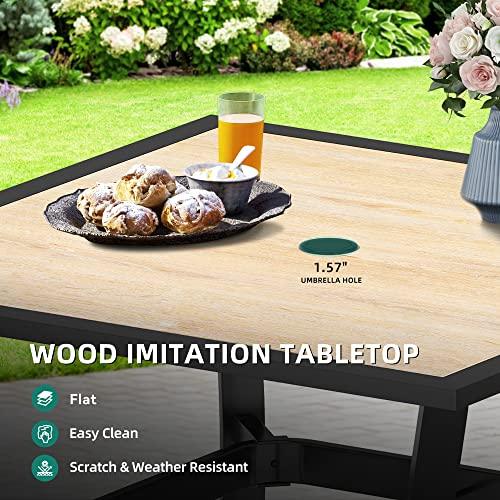 YITAHOME Patio Dining Set, 5-Piece Outdoor Patio Dining Set Including 37" Square Patio Dining Table and 4 Swivel Dining Chairs, Outdoor Dining Set Ideal for Patio Lawn Garden Porch - CookCave