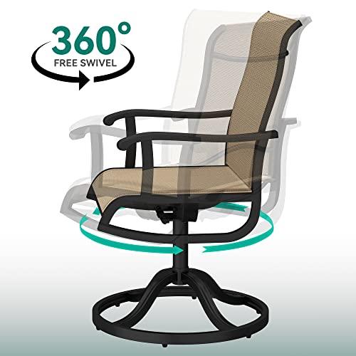 YITAHOME Patio Dining Set, 5-Piece Outdoor Patio Dining Set Including 37" Square Patio Dining Table and 4 Swivel Dining Chairs, Outdoor Dining Set Ideal for Patio Lawn Garden Porch - CookCave