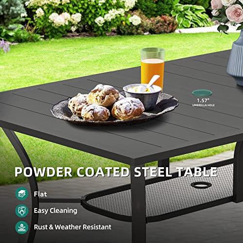 YITAHOME Patio Dining Set for 6, Outdoor Patio Dining Set Including 59" Rectangular Metal Patio Dining Table and 6 Swivel Dining Chairs, Outdoor Dining Set Ideal for Patio Lawn Garden Porch - CookCave