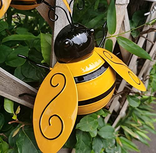 Yungeln Metal Wall Art, 4PCS Metal Bumble Bee Wall Decor, 3D Iron Bee Art Sculpture Hanging Wall Decorations for Outdoor Home Garden - CookCave