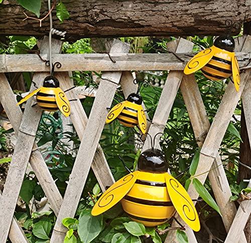 Yungeln Metal Wall Art, 4PCS Metal Bumble Bee Wall Decor, 3D Iron Bee Art Sculpture Hanging Wall Decorations for Outdoor Home Garden - CookCave